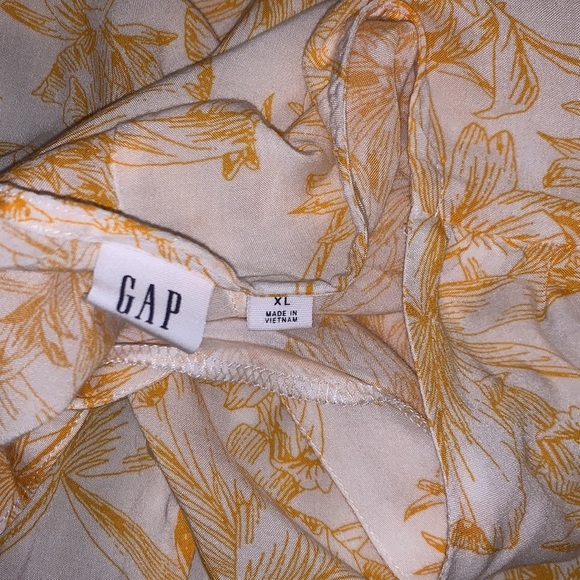 Gap Size XL Floral Boho V Neckline Long Sleeve Blouse - Picture 10 of 11